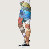 Handgeschilderd geometrisch Abstract patroon Leggings (Links)
