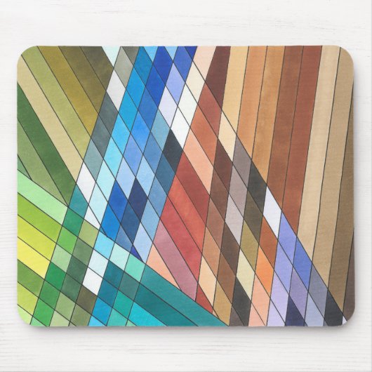 Handgeschilderd Geometrisch Abstract Patroon Muismat (Voorkant)