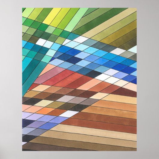 Handgeschilderd Geometrisch Abstract Patroon Poster (Voorkant)