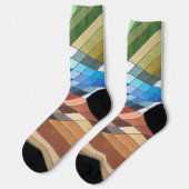 Handgeschilderd Geometrisch Abstract Patroon Sokken (Links)