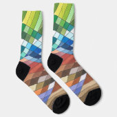 Handgeschilderd Geometrisch Abstract Patroon Sokken (Rechts)
