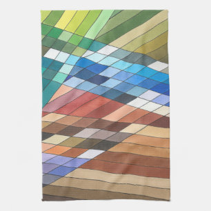 Handgeschilderd Geometrisch Abstract Patroon Theedoek