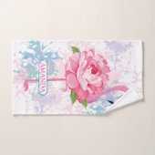 Handgeschilderd Gepersonaliseerde roze flamingo Handdoek (Handdoek)