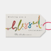 Handgeschilderd gezegend kerstcadeau Label Cadeaulabel (Voorkant (Horizontaal))