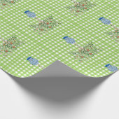 Handgeschilderd gingham Oranje omlooppapier Cadeaupapier (Hoek)