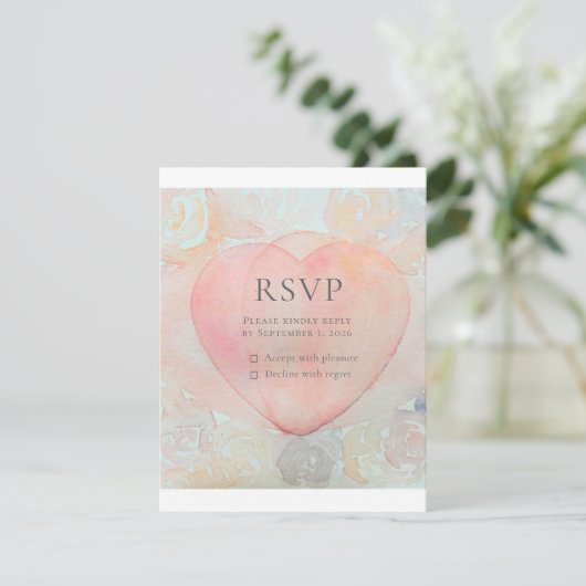 Handgeschilderd Godin Hart RSVP Kaartje (Staand voorkant)