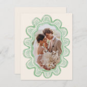 Handgeschilderd groen geschulpte ovale foto lijst (Voorkant / Achterkant)