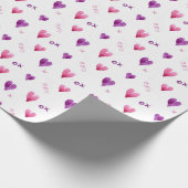 Handgeschilderd hart x en o gepatterd cadeaupapier (Hoek)
