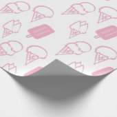 Handgeschilderd Ice Cream Pattern Pink Cadeaupapier (Hoek)