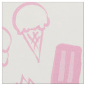 Handgeschilderd Ice Cream Pattern Pink Stof (Close Up)