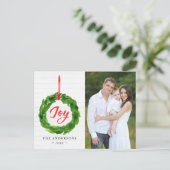 Handgeschilderd Joyful Holiday krans Foto Briefkaart (Staand voorkant)