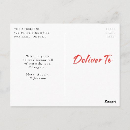 Handgeschilderd Joyful Holiday krans Foto Briefkaart (Achterkant)