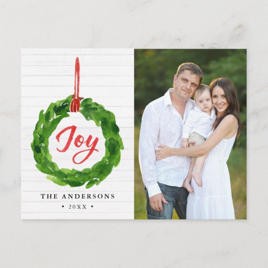 Handgeschilderd Joyful Holiday krans Foto Briefkaart (Voorkant)