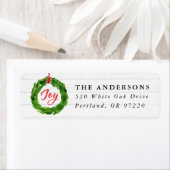 Handgeschilderd Joyful Wreath Vakantie retour adre Etiket (Insitu)