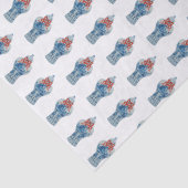 Handgeschilderd kerstblauw en witte gember pot tissuepapier (Detail)