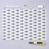 Handgeschilderd kerstblauw en witte gember pot tissuepapier (Craft)