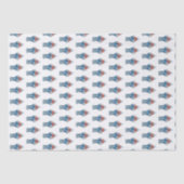 Handgeschilderd kerstblauw en witte gember pot tissuepapier (Voorkant)