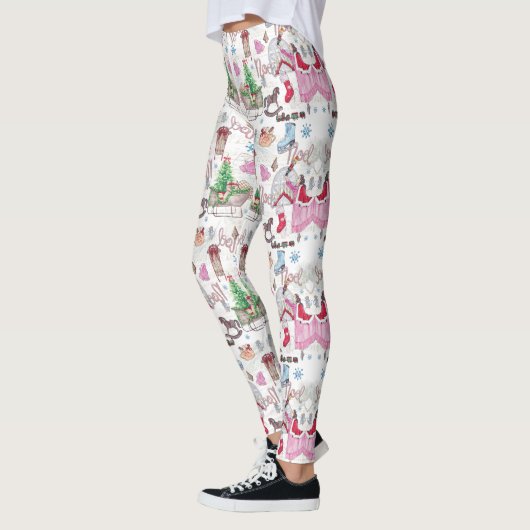 Handgeschilderd kerstsprookje leggings (Links)