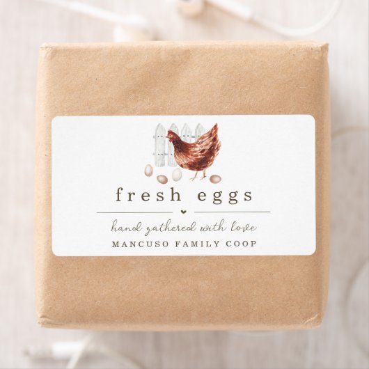 Handgeschilderd kippenei of Boerderij van het koep Etiket (Insitu)