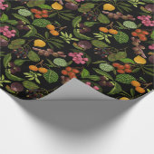 Handgeschilderd kleurrijke exotische tropische fru cadeaupapier (Hoek)