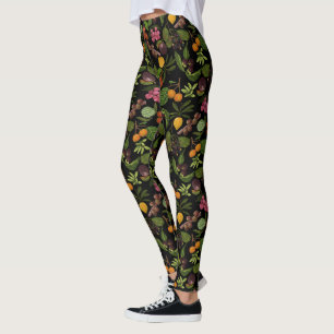 Handgeschilderd kleurrijke exotische tropische fru leggings