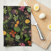 Handgeschilderd kleurrijke exotische tropische fru theedoek (Quarter Fold)