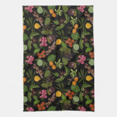 Handgeschilderd kleurrijke exotische tropische fru theedoek (Verticaal)