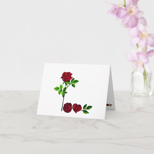 Handgeschilderd L O V E Roos Wenskaart Kaart (Orchidee)