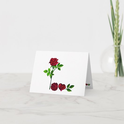 Handgeschilderd L O V E Roos Wenskaart Kaart (Voorkant)