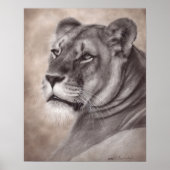 Handgeschilderd Leeuwinnen Portret Poster (Voorkant)