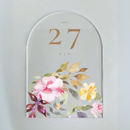 handgeschilderd Lentebloemen 5 x 7 Tafelnummer