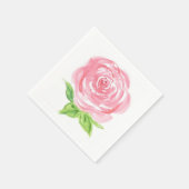 Handgeschilderd Losse Waterverf Roos Bloemen Servet (Hoek)