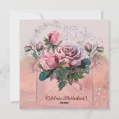 Handgeschilderd Moederdag Roos Art Feestdagenkaart (Achterkant)