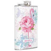 Handgeschilderd Monogram flamingo Heupfles (Rechts)