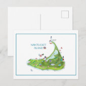 Handgeschilderd Nantucket-eiland Briefkaart (Voorkant / Achterkant)