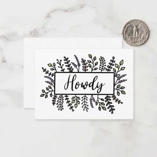 Handgeschilderd Notitiekaartje (Voorkant / Achterkant in situ)