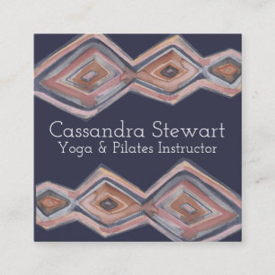 Handgeschilderd ontwerp voor geometrische waterver vierkante visitekaartje