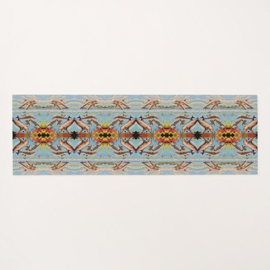 Handgeschilderd op aantal dolfijnen | Spiegelen | Yogamat (Achterkant (horizontaal))