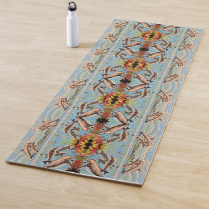Handgeschilderd op aantal dolfijnen Spiegelen Yogamat
