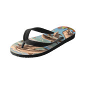 Handgeschilderd op nummer | Speelse dolfijnen | Kinder Teenslippers (Schuin)