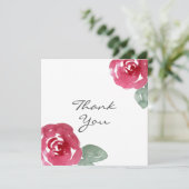 Handgeschilderd rood roze Waterverf Roos Bedankkaart (Staand voorkant)