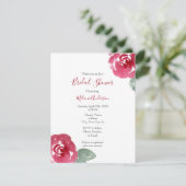 Handgeschilderd rood roze Waterverf Roos Kaart (Staand voorkant)