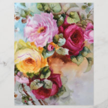  handgeschilderd Roos voor vloerbedekking