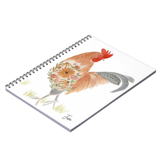 Handgeschilderd roosterblad notitieboek (Linkerzijde)