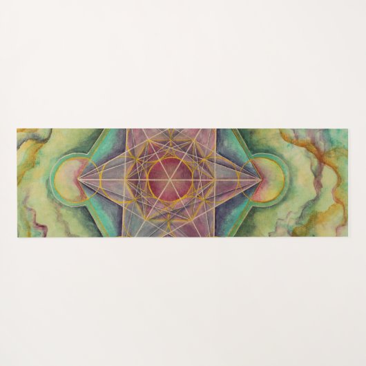 Handgeschilderd Sacred Geometry Namaste Yogamat (Achterkant (horizontaal))
