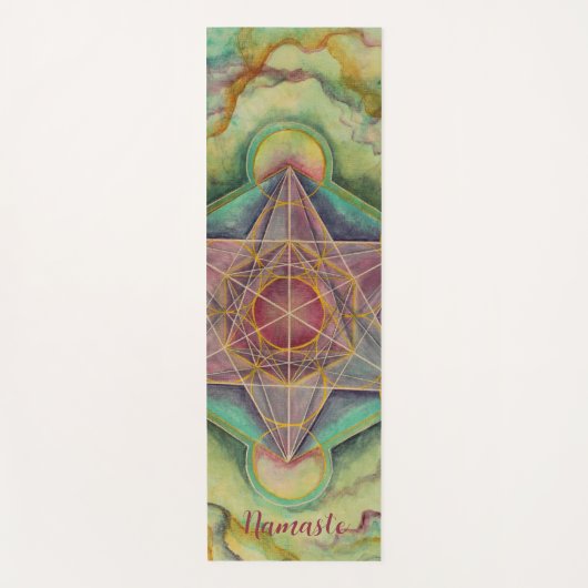 Handgeschilderd Sacred Geometry Namaste Yogamat (Voorkant)