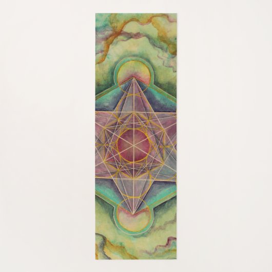 Handgeschilderd Sacred Geometry Namaste Yogamat (Achterkant)