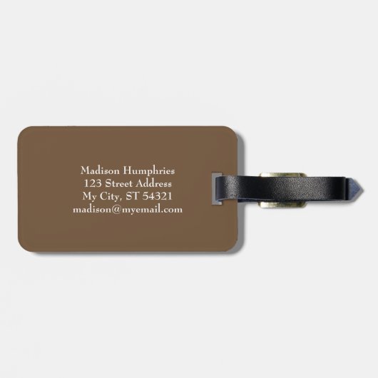 Handgeschilderd sappig tropisch fruit monogram bagagelabel (Achterkant horizontaal)