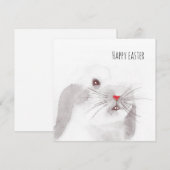 Handgeschilderd schattig waterverf paashaas feestdagenkaart (Voorkant / Achterkant)