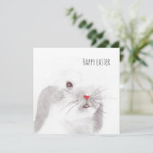 Handgeschilderd schattig waterverf paashaas feestdagenkaart (Staand voorkant)